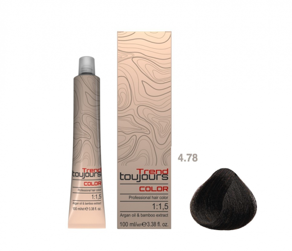 Trend Toujours Professional Color Care, farba do włosów, 4.78, 100ml