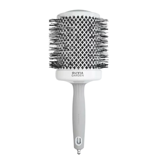 Olivia Garden Expert Blowout Shine, szczotka do modelowania i suszenia włosów, White&Grey 80mm