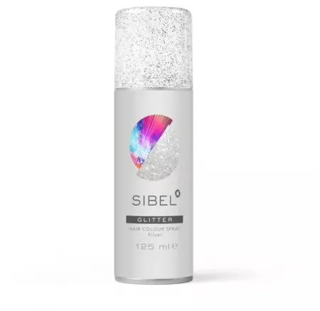 Sibel, koloryzujący spray do włosów, 125ml, brokatowy srebrny