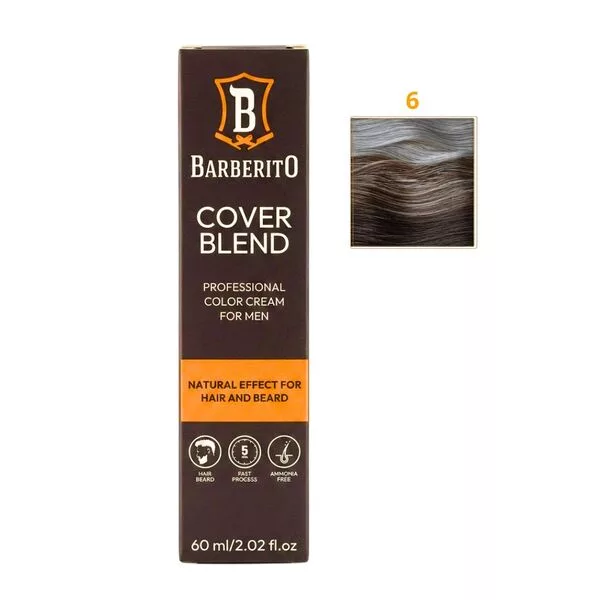Barberito Cover Blend, krem do odsiwiania włosów i brody, 6 Dark Blonde, 60ml