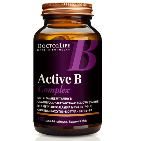 Doctor Life Active B Complex optymalny kompleks witamin B suplement diety 100 kapsułek