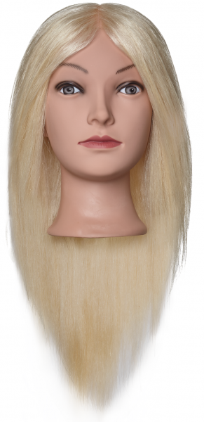 Efalock, główka fryzjerska, treningowa Sophia, włosy ludzkie, jasny blond, 40-45cm