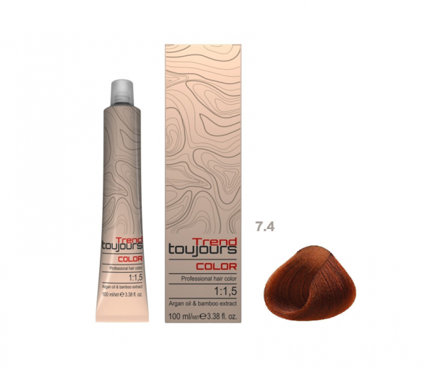 Trend Toujours Professional Color Care, farba do włosów, 7.4, 100ml