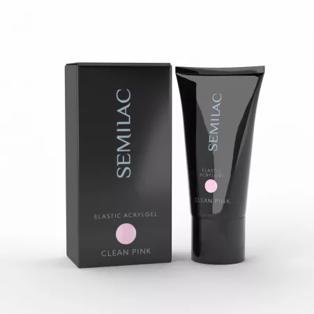 Semilac Elastic Acrylgel, półkryjący, gęsty akrylożel w odcieniu różowym, clean pink, 30g