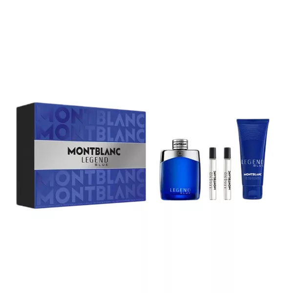 Mont Blanc Legend Blue zestaw woda perfumowana spray 100ml + woda perfumowana 7.5ml + woda perfumowana spray 7.5ml + żel pod prysznic 100ml (M)