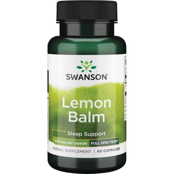 Swanson FS Lemon Balm 500mg 60kaps - data ważności (7.2026)