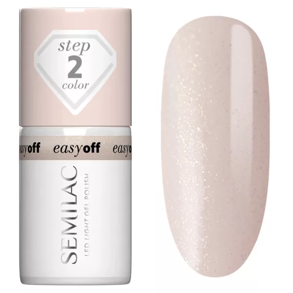 Semilac Easy Off Led Light, utwardzany lakier do paznokci do usunięcia zmywaczem, L03 Milky Dust, 7ml