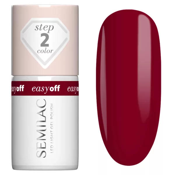Semilac Easy Off Led Light, utwardzany lakier do paznokci do usunięcia zmywaczem, L23 Burgundy, 7ml