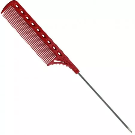 Y.S. Park, grzebień z metalowym szpikulcem, model 108, czerwony