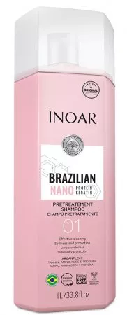 INOAR Brazilian NANO Protein, szampon do kuracji keratynowej, 1000ml