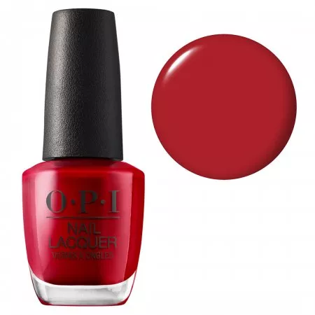 OPI Nail Lacquer, klasyczny lakier do paznokci, Red Hot Rio NLA70, czerwony, 15ml