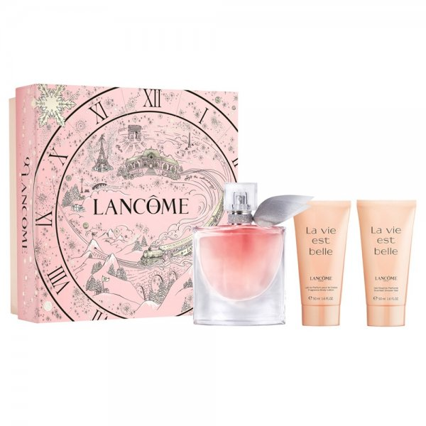 Lancome La Vie Est Belle zestaw woda perfumowana spray 50ml + balsam do ciała 50ml + żel pod prysznic 50ml (W)