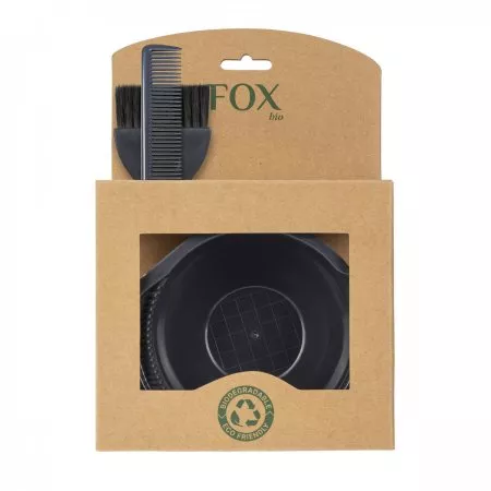 Fox Bio, ekologiczny zestaw akcesoriów do koloryzacji włosów, miseczka, pędzelek, grzebień