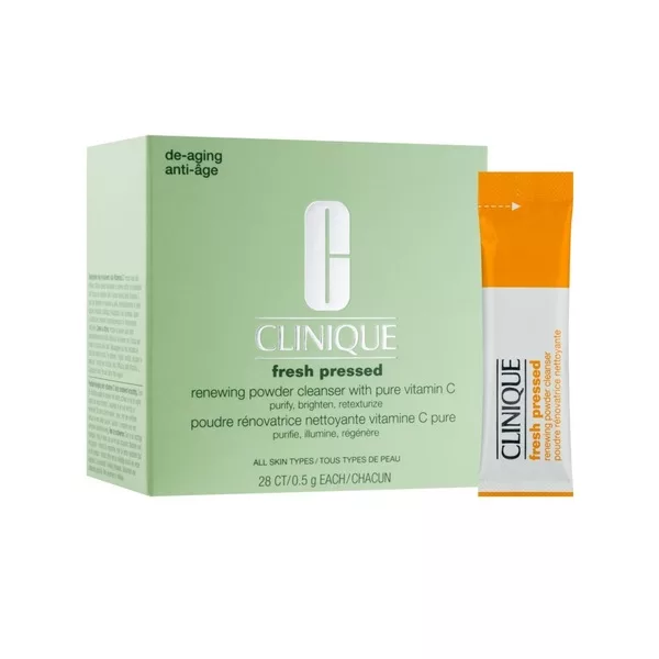Clinique, Fresh Pressed Renewing Powder Cleanser With Pure Vitamin C rozpuszczalny proszek do oczyszczania twarzy saszetka 28x0,5g