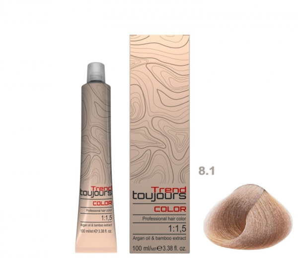 Trend Toujours Professional Color Care, farba do włosów, 8.1, 100ml