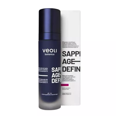 Veoli Botanica Sapphire Age-Definer, liftingująco-remodelująca maska anti-aging z czystym peptydem miedziowym, 50ml