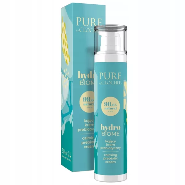 Clochee Pure Hydrobiome, kojący krem prebiotyczny do twarzy, 50ml