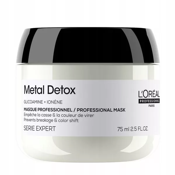 Loreal Metal Detox Mini, maska po koloryzacji oraz dekoloryzacji z glikoaminą, 75ml travel size