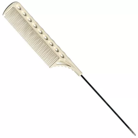 Y.S. Park, grzebień z metalowym szpikulcem, model 108, biały
