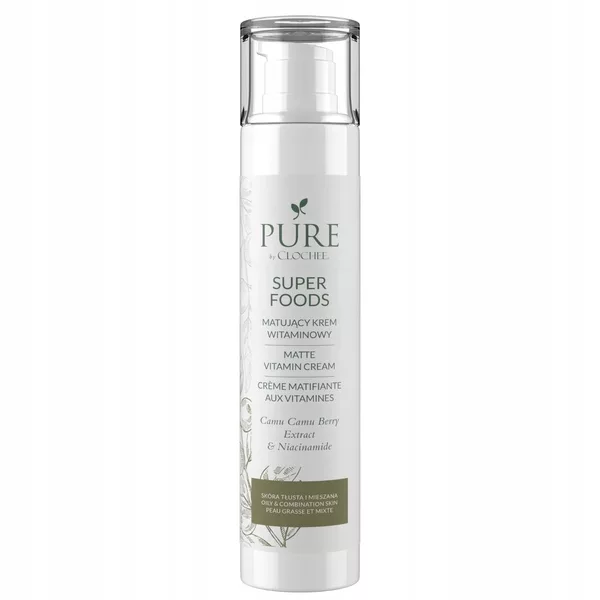 Clochee Pure Superfoods, matujący krem witaminowy do twarzy, 50ml