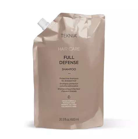 Lakme Teknia Full Defense, szampon chroniący włosy przed czynnikami zewnętrznymi, refill, 600ml