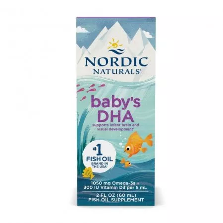 Nordic Naturals Baby's DHA Fish Oil Witamina D3 Omega 3 suplement diety dla dzieci 60ml