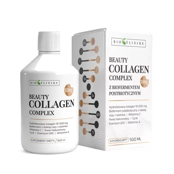 Bioelixire BeautyCollagen Complex, kolagen z biofermentem postbiotycznym, 500ml