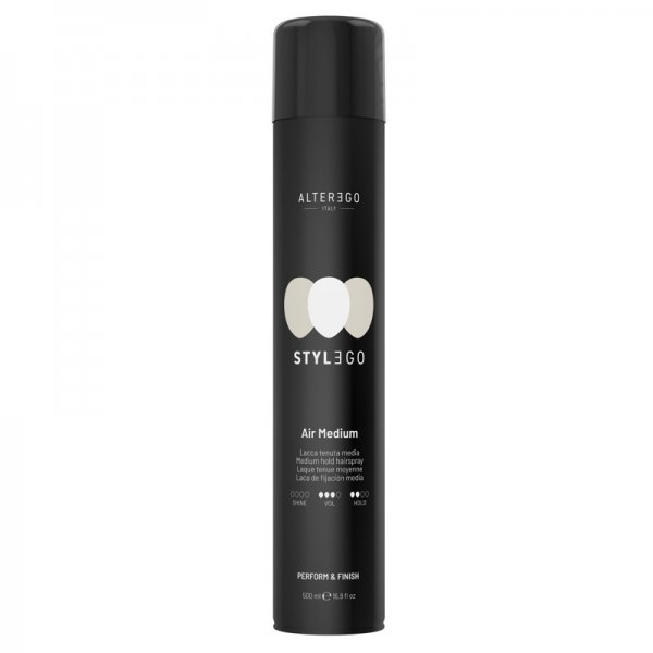 Alter Ego StylEgo Air Medium Hold Hairspray, lakier do włosów o średnim utrwaleniu, 500ml