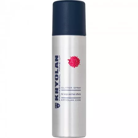 Kryolan, brokatowy lakier do włosów, 150ml, RED