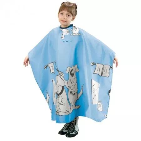 Fox Basic Line, peleryna fryzjerska dla dzieci, antystatyczna, niebieska