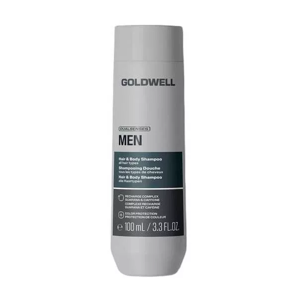 Goldwell Dualsenses for Men odświeżający szampon do włosów, brody i ciała z guaraną i mentolem, 100ml