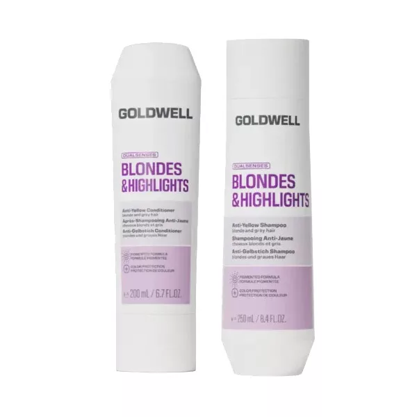Goldwell Dualsenses Blondes & Highlights, zestaw do włosów blond, szampon + odżywka