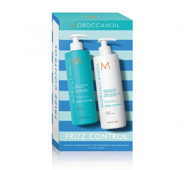 Moroccanoil Duo Pack Frizz Control, zestaw przeciw puszeniu i elektryzowaniu włosów, szampon + odżywka, 2x500ml