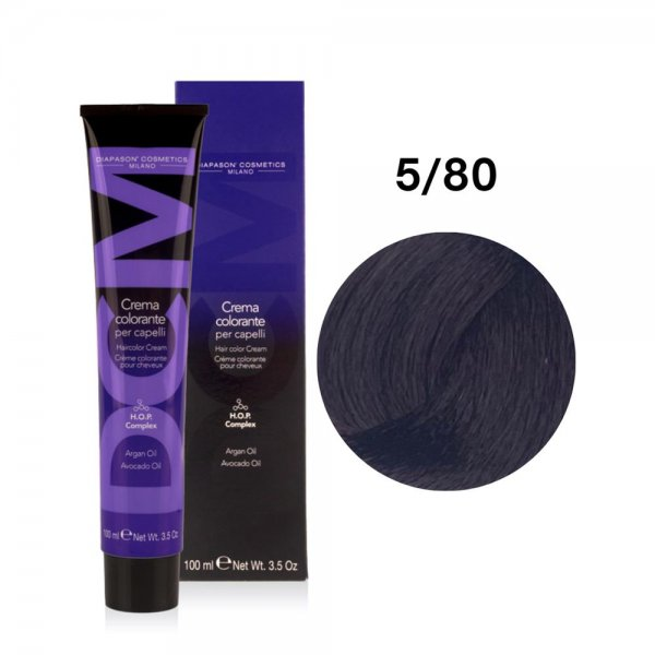 Diapason DCM, farba do włosów, 5/80 Intensywny Jasny Fioletowy Kasztan, 100ml