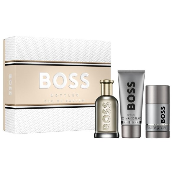 Hugo Boss Boss Bottled zestaw dla mężczyzn woda perfumowana 100ml + żel pod prysznic 100ml + dezodorant sztyft 75ml elegancki prezent