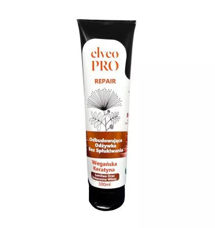 Elveo Pro, wegańska odżywka odbudowująca bez spłukiwania do włosów zniszczonych, 300ml