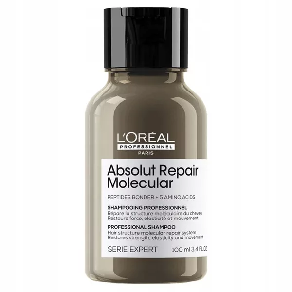 Loreal Absolut Repair Molecular, szampon wzmacniający do włosów zniszczonych, 100ml travel size