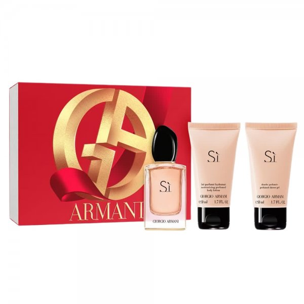 Giorgio Armani Si zestaw woda perfumowana spray 50ml + balsam do ciała 50ml + żel pod prysznic 50ml (W)