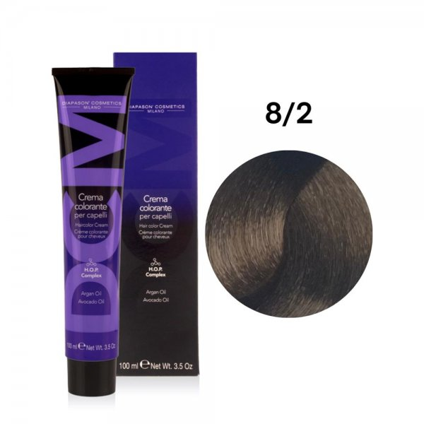 Diapason DCM, farba do włosów, 8/2 Popielaty Jasny Blond, 100ml