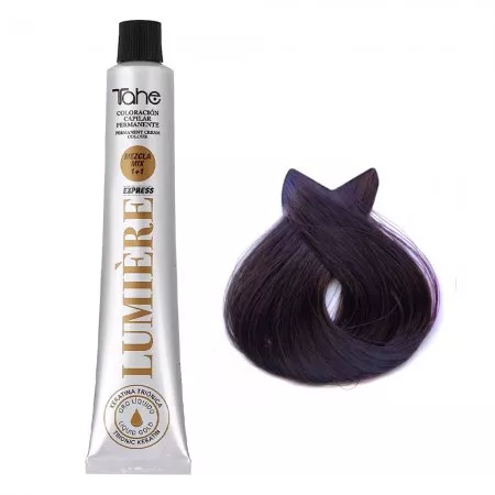 Tahe Lumiere Express, farba do włosów z keratyną i olejkiem arganowym, koloryzacja trwała, 4.57, 100ml