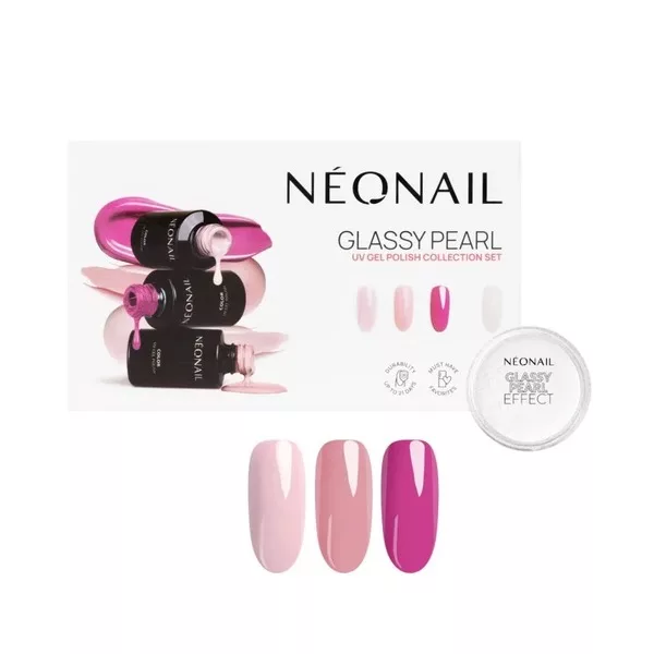 Neonail Glassy Pearl Collection, zestaw lakierów hybrydowych