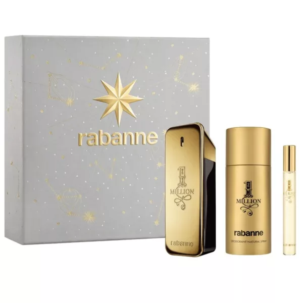Paco Rabanne 1 Million Men zestaw woda toaletowa spray 100ml + dezodorant spray 150ml + woda toaletowa 10ml (M)