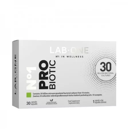 LAB ONE N°1 ProBiotic suplement diety wspomagający działanie mikroflory bakteryjnej jelit 30 kapsułek