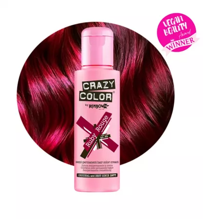 Crazy Color, toner odżywczy do włosów, Ruby Rouge – rubinowy róż, nr 66, 100ml