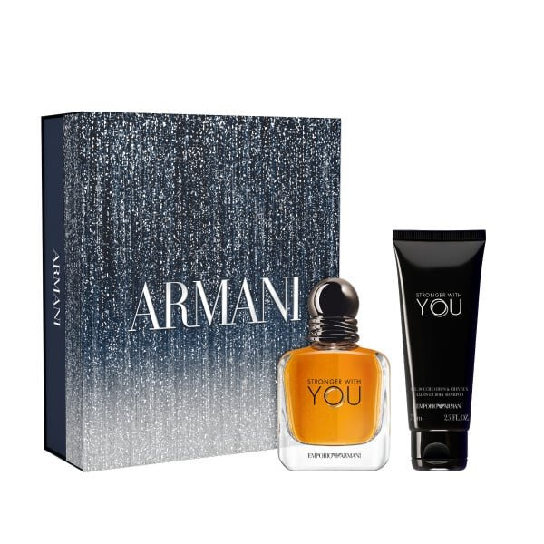 Giorgio Armani Stronger With You zestaw prezentowy dla mężczyzn woda toaletowa 50ml + żel pod prysznic 75ml