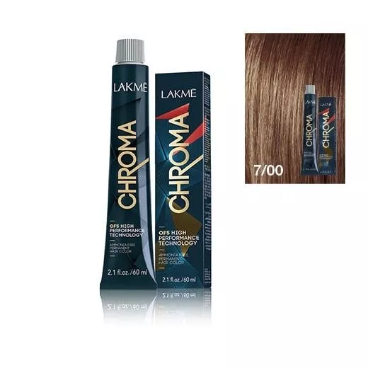 Lakme Chroma, farba do włosów o łagodnej formule, 7/00, 60ml