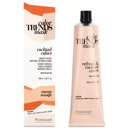 Kosswell Color Trends Mask, kremowa farba do półtrwałej koloryzacji, energy orange, 100ml