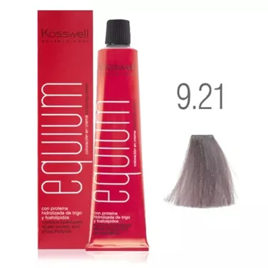 Kosswell Equium 9.21, Profesjonalna farba do włosów, jasny blond złoty opalizujący, 60ml