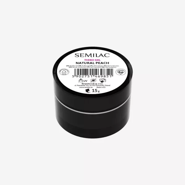 Semilac Thixo Gel, żel budujący do paznokci w odcieniu brzoskwiniowo-łososiowym, Natural Peach, 15g