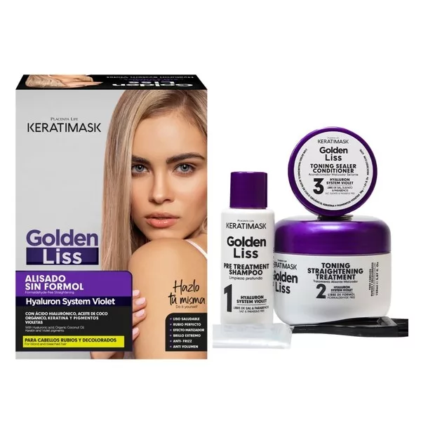 Placenta Life Golden Liss, zestaw do prostowania włosów blond i rozjaśnionych